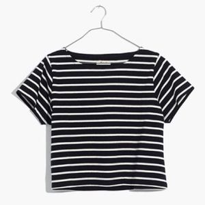 Madewell Tops - Madewell Setlist Boxy Crop Tee Black/White Med NWT Madewell Tops - Madewell Setlist Boxy Crop Tee Black/White Med NWT